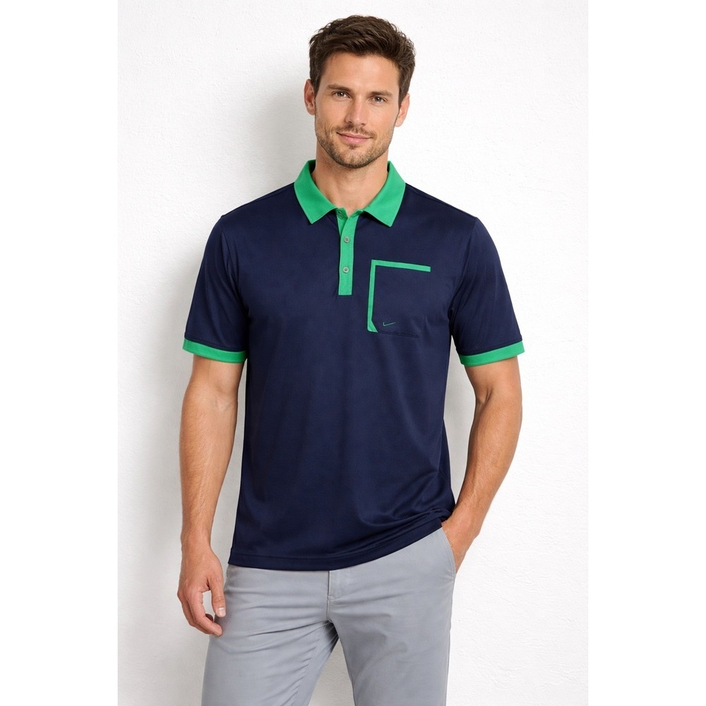Nike Golf Tour Performance Mens Dri-Fit Polo Shirt Size LNavy Green Minimalist